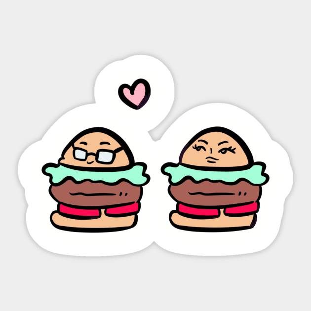 Hamburger Lovers Sticker by Sasha Banana 